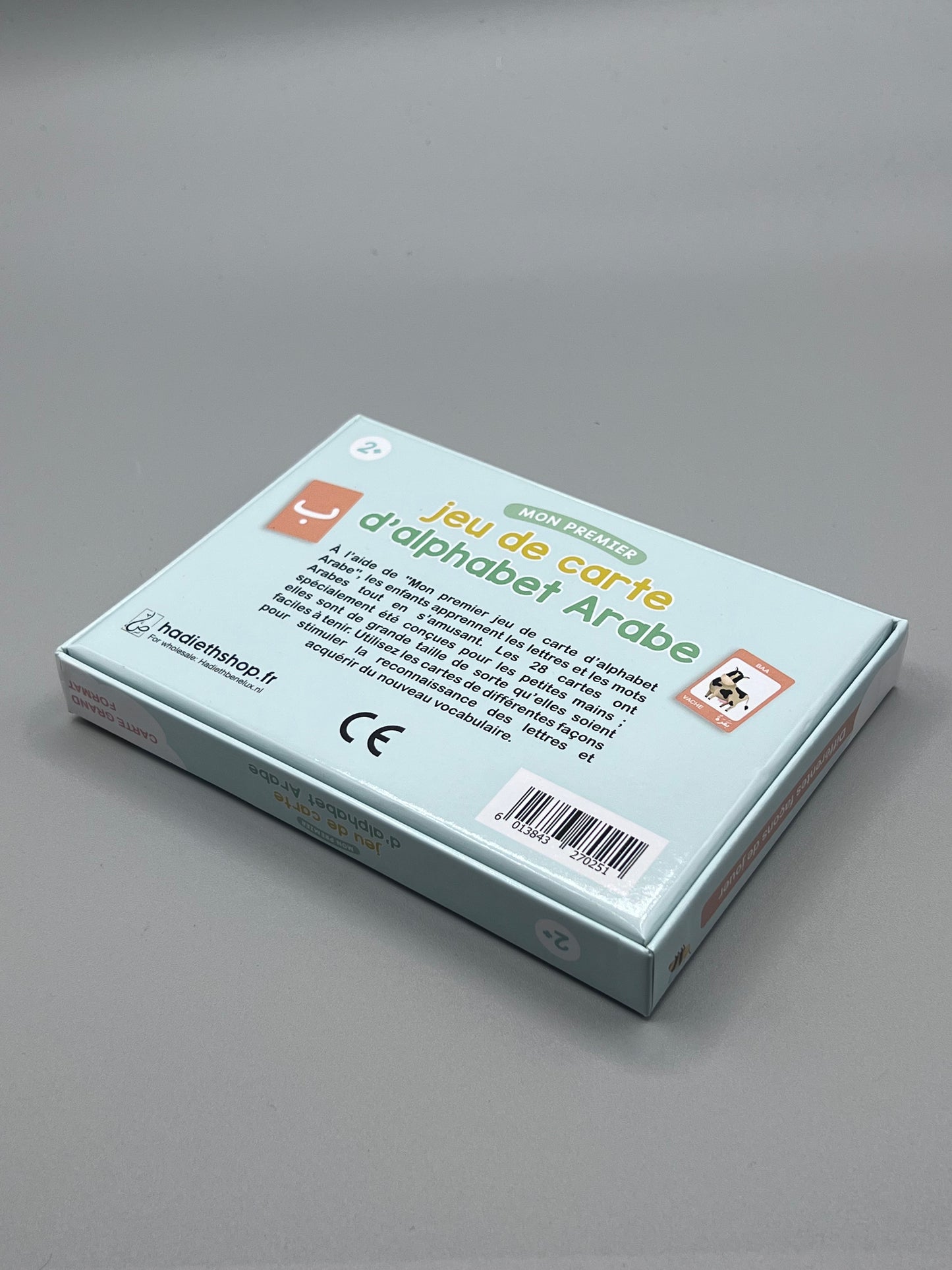 Jeu de carte d'alphabet arabe