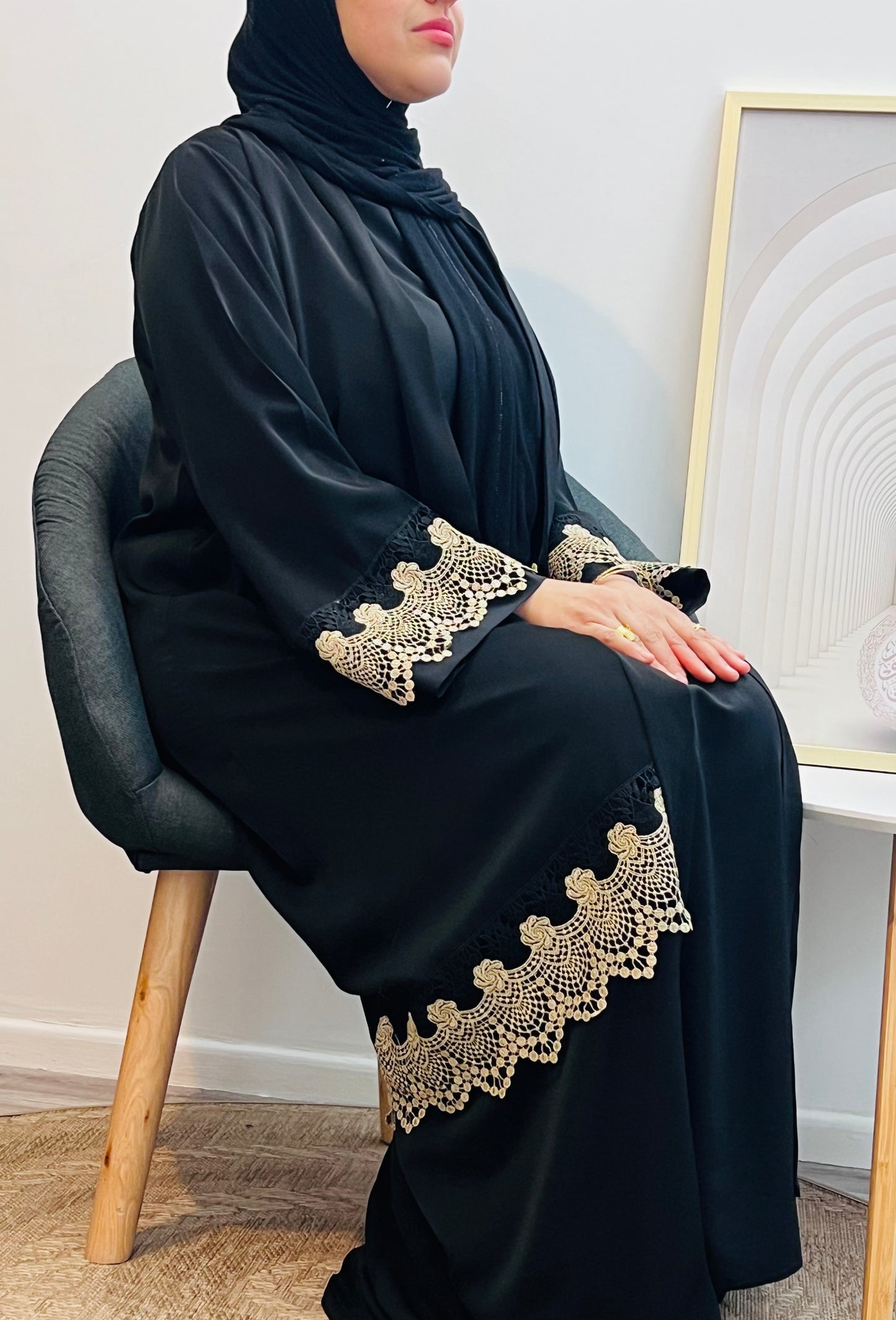 Kimono 2 Pièces avec Motif Dentelle – L’Élégance Romantique