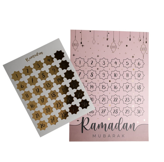 Calendrier Ramadan Mubarak + autocollants