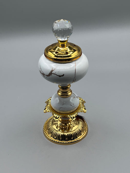 Porte-Encens effet Marbre Doré 21 cm