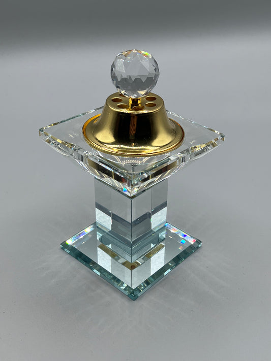 Porte-Encens Verre Doré 16 cm