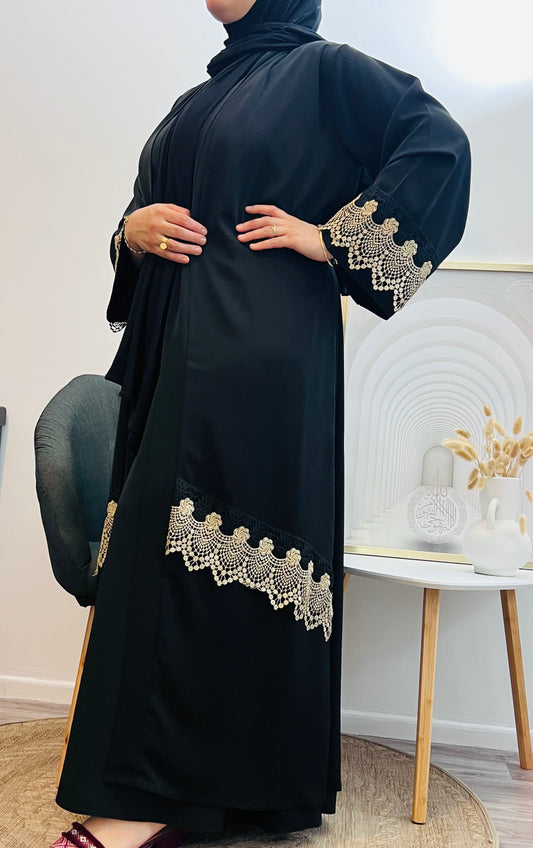Kimono 2 Pièces avec Motif Dentelle – L’Élégance Romantique