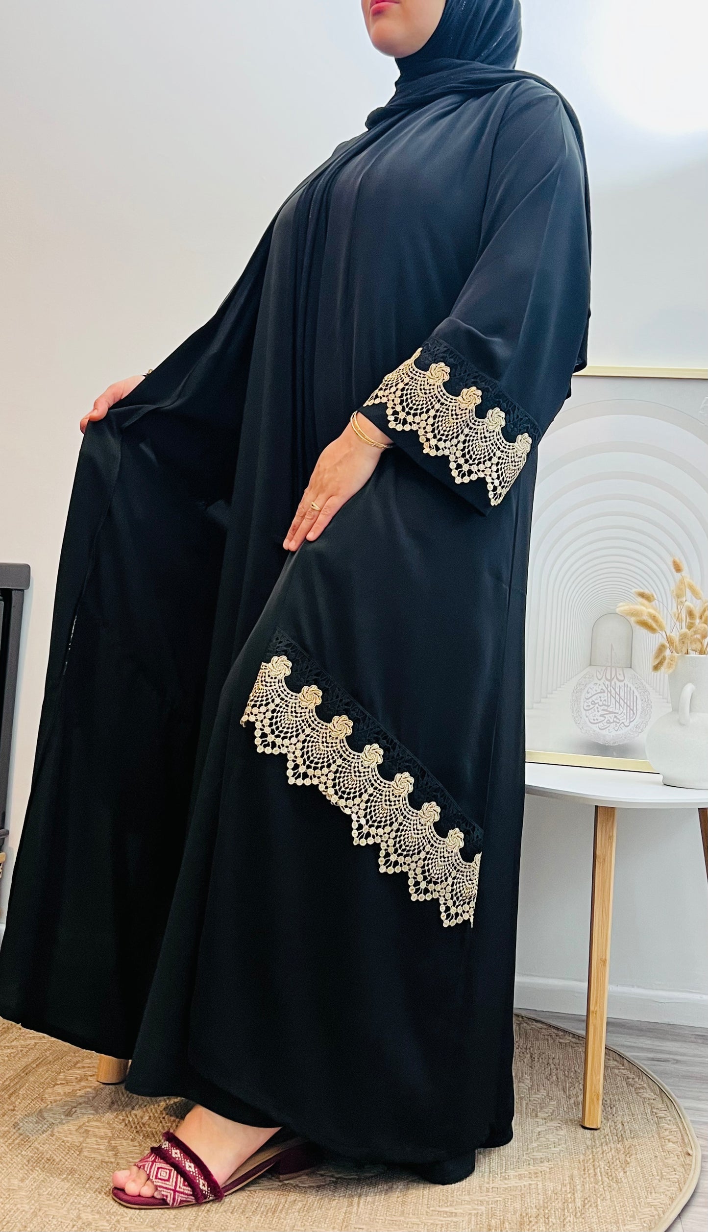 Kimono 2 Pièces avec Motif Dentelle – L’Élégance Romantique
