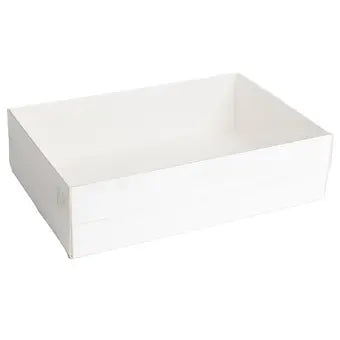 Boîte à Offrir 40×30x11 cm Carton Blanc et Couvercle Transparent