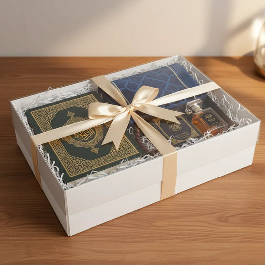 Boîte à Offrir 40×30x11 cm Carton Blanc et Couvercle Transparent