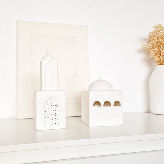 🌙 Photophore "Lueur d'Orient" – Duo Céramique Minimaliste